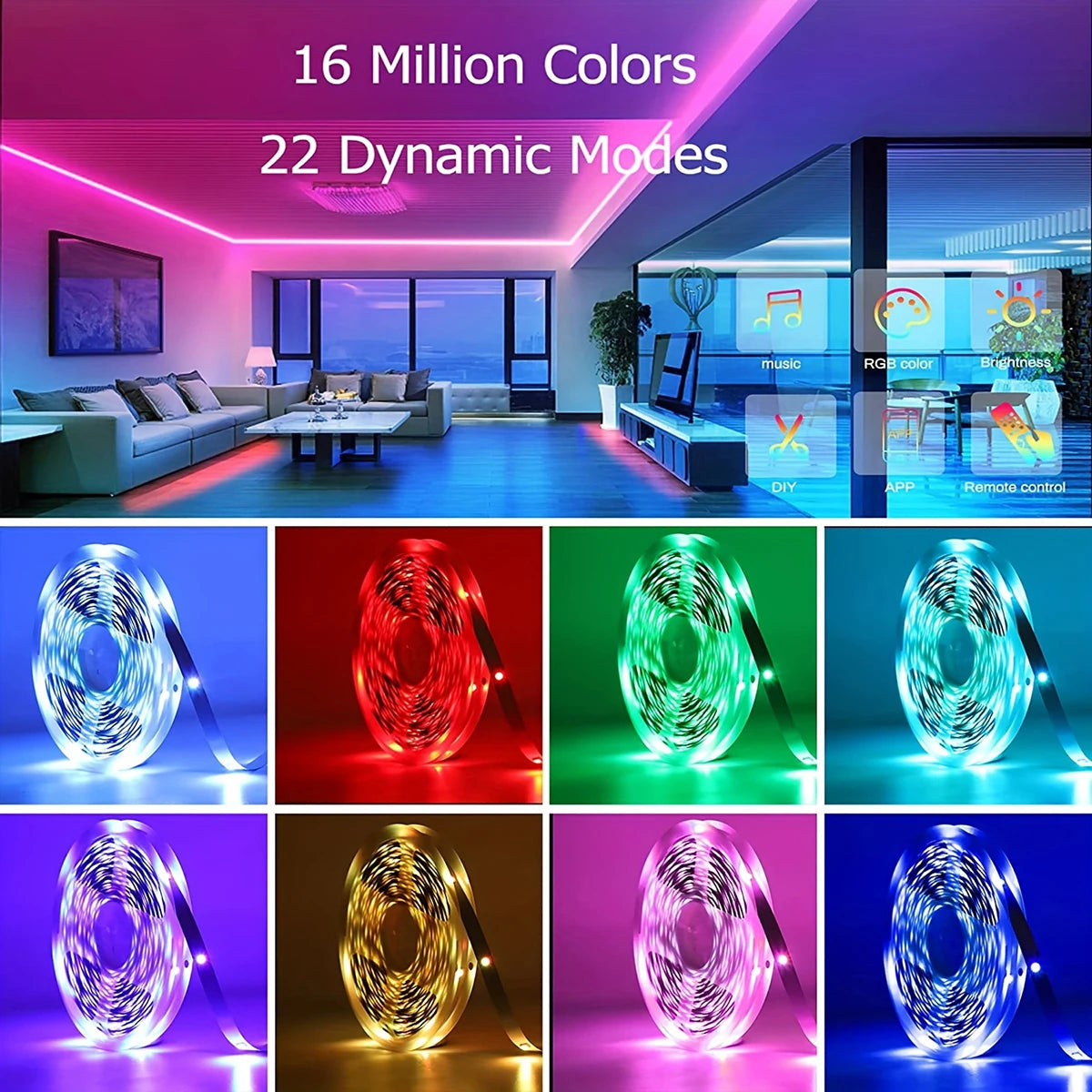 Ruban LED Ambiance Nuova — Contrôle App &amp; Télécommande